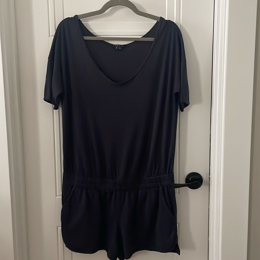 Theory Navy Jiyan Cotton Romper
